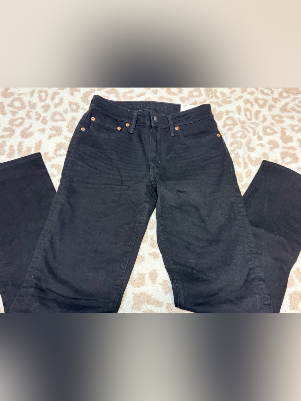American Eagle AirlFlex+ + Straight Leg Jeans Waist 30/32 in Black